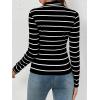 imageFloerns Womens Mock Turtleneck Long Sleeve Slim Fit Stretch Striped TShirts Tunic Tops Fall Fashion Trendy Outfits ClothesBlack C