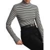 imageFloerns Womens Mock Turtleneck Long Sleeve Slim Fit Stretch Striped TShirts Tunic Tops Fall Fashion Trendy Outfits ClothesBlack F