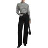 imageFloerns Womens Mock Turtleneck Long Sleeve Slim Fit Stretch Striped TShirts Tunic Tops Fall Fashion Trendy Outfits ClothesBlack F