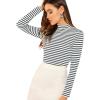 imageFloerns Womens Mock Turtleneck Long Sleeve Slim Fit Stretch Striped TShirts Tunic Tops Fall Fashion Trendy Outfits ClothesDark Grey White