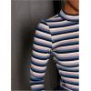 imageFloerns Womens Mock Turtleneck Long Sleeve Slim Fit Stretch Striped TShirts Tunic Tops Fall Fashion Trendy Outfits ClothesPink Blue Striped