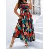 imageFloerns Womens Plus Size Boho Sleeveless Halter Neck Tie Back A Line Long DressBlack Multi