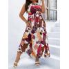 imageFloerns Womens Plus Size Boho Sleeveless Halter Neck Tie Back A Line Long DressBrown Tropical