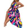 imageFloerns Womens Plus Size Boho Sleeveless Halter Neck Tie Back A Line Long DressDeep Blue
