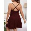 imageFloerns Womens Plus Size Sleeveless Glitter Dress Wrap V Neck Flared Short DressBurgundy