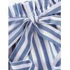 imageFloerns Womens Tie Bow Floral Print Summer Beach Elastic ShortsBlue and White