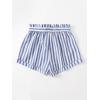imageFloerns Womens Tie Bow Floral Print Summer Beach Elastic ShortsBlue and White