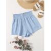 imageFloerns Womens Tie Bow Floral Print Summer Beach Elastic ShortsLight Blue