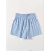imageFloerns Womens Tie Bow Floral Print Summer Beach Elastic ShortsLight Blue