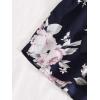 imageFloerns Womens Tie Bow Floral Print Summer Beach Elastic ShortsNavy