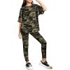 imageFloerns Girls 2 Piece Outfit Short Sleeve Tee Shirt with Leggings Pants SetGreen