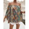 imageFloerns Womens Boho Off Shoulder 34 Bell Sleeve Summer Blouse TopA Multi Paisley