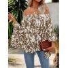 imageFloerns Womens Boho Off Shoulder 34 Bell Sleeve Summer Blouse TopBrown