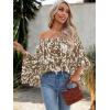 imageFloerns Womens Boho Off Shoulder 34 Bell Sleeve Summer Blouse TopBrown