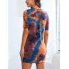 imageFloerns Womens Casual Ripped Short Sleeve Tshirt Tunic DressBlue Multi
