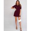 imageFloerns Womens Casual Ripped Short Sleeve Tshirt Tunic DressBurgundy