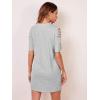 imageFloerns Womens Casual Ripped Short Sleeve Tshirt Tunic DressLight Grey