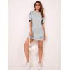 imageFloerns Womens Casual Ripped Short Sleeve Tshirt Tunic DressLight Grey