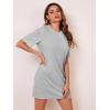 imageFloerns Womens Casual Ripped Short Sleeve Tshirt Tunic DressLight Grey