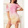 imageFloerns Womens Casual Ripped Short Sleeve Tshirt Tunic DressPink Multi