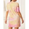 imageFloerns Womens Casual Ripped Short Sleeve Tshirt Tunic DressPink Multi