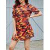 imageFloerns Womens Casual Ripped Short Sleeve Tshirt Tunic DressRed Multi