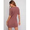imageFloerns Womens Casual Ripped Short Sleeve Tshirt Tunic DressRedwood