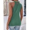 imageFloerns Womens Cut Out Mock Neck Asymmetrical Sleeveless Casual Tank TopGreen
