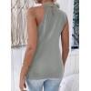 imageFloerns Womens Cut Out Mock Neck Asymmetrical Sleeveless Casual Tank TopGrey