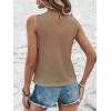 imageFloerns Womens Cut Out Mock Neck Asymmetrical Sleeveless Casual Tank TopKhaki