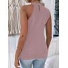 imageFloerns Womens Cut Out Mock Neck Asymmetrical Sleeveless Casual Tank TopMauve Purple