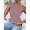 imageFloerns Womens Cut Out Mock Neck Asymmetrical Sleeveless Casual Tank TopMauve Purple
