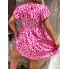 imageFloerns Womens Plus Size Floral V Neck Ruffle Sleeve Short Summer DressPink and Red