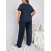 imageFloerns Womens Plus Size Pajamas Graphic Print Short Sleeve Tee with Pants Pj SetA Navy Blue
