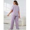 imageFloerns Womens Plus Size Pajamas Graphic Print Short Sleeve Tee with Pants Pj SetDusty Purple