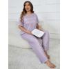 imageFloerns Womens Plus Size Pajamas Graphic Print Short Sleeve Tee with Pants Pj SetDusty Purple