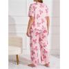 imageFloerns Womens Plus Size Pajamas Graphic Print Short Sleeve Tee with Pants Pj SetPink Bear
