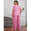 imageFloerns Womens Plus Size Pajamas Graphic Print Short Sleeve Tee with Pants Pj SetPink Heart