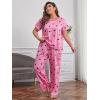 imageFloerns Womens Plus Size Pajamas Graphic Print Short Sleeve Tee with Pants Pj SetPink Heart