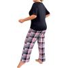 imageFloerns Womens Plus Size Pajamas Graphic Print Short Sleeve Tee with Pants Pj SetPink Plaid
