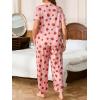 imageFloerns Womens Plus Size Pajamas Graphic Print Short Sleeve Tee with Pants Pj SetPink Strawberry