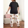 imageFloerns Womens Plus Size Pajamas Graphic Print Short Sleeve Tee with Pants Pj SetWhite Black Bear