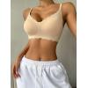 imageFloerns Womens Seamless Deep V Bras Invisibles No Show Wireless Comfortable BraApricot