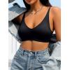 imageFloerns Womens Seamless Deep V Bras Invisibles No Show Wireless Comfortable BraBlack