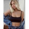 imageFloerns Womens Seamless Deep V Bras Invisibles No Show Wireless Comfortable BraBlack Scallop
