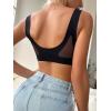 imageFloerns Womens Seamless Deep V Bras Invisibles No Show Wireless Comfortable BraBlack Solid