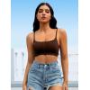 imageFloerns Womens Seamless Deep V Bras Invisibles No Show Wireless Comfortable BraBrown Scallop