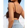 imageFloerns Womens Seamless Deep V Bras Invisibles No Show Wireless Comfortable BraBrown Scallop