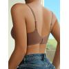 imageFloerns Womens Seamless Deep V Bras Invisibles No Show Wireless Comfortable BraCoffee Brown