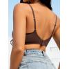 imageFloerns Womens Seamless Deep V Bras Invisibles No Show Wireless Comfortable BraDark Brown